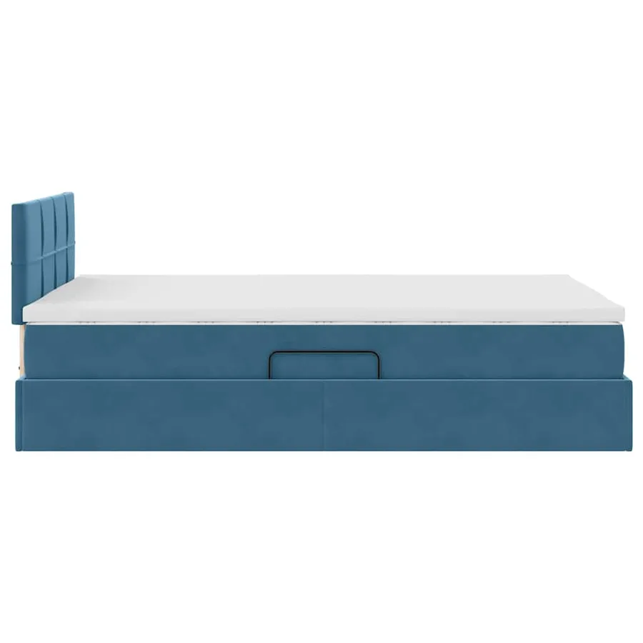 Lit de rangement LED avec matelas Bleu foncé 120 x 200 cm - 11