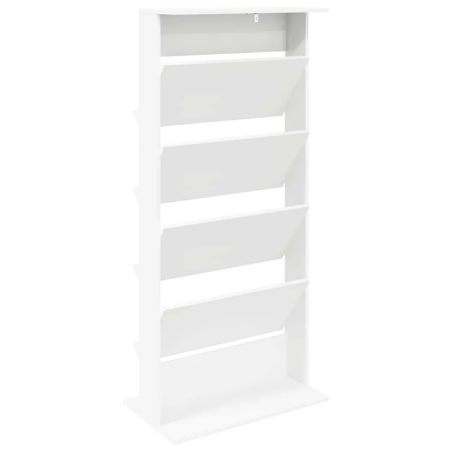 Étagère à magazines Blanc 70 x 41 x 156 cm Bois d'ingénierie - 7