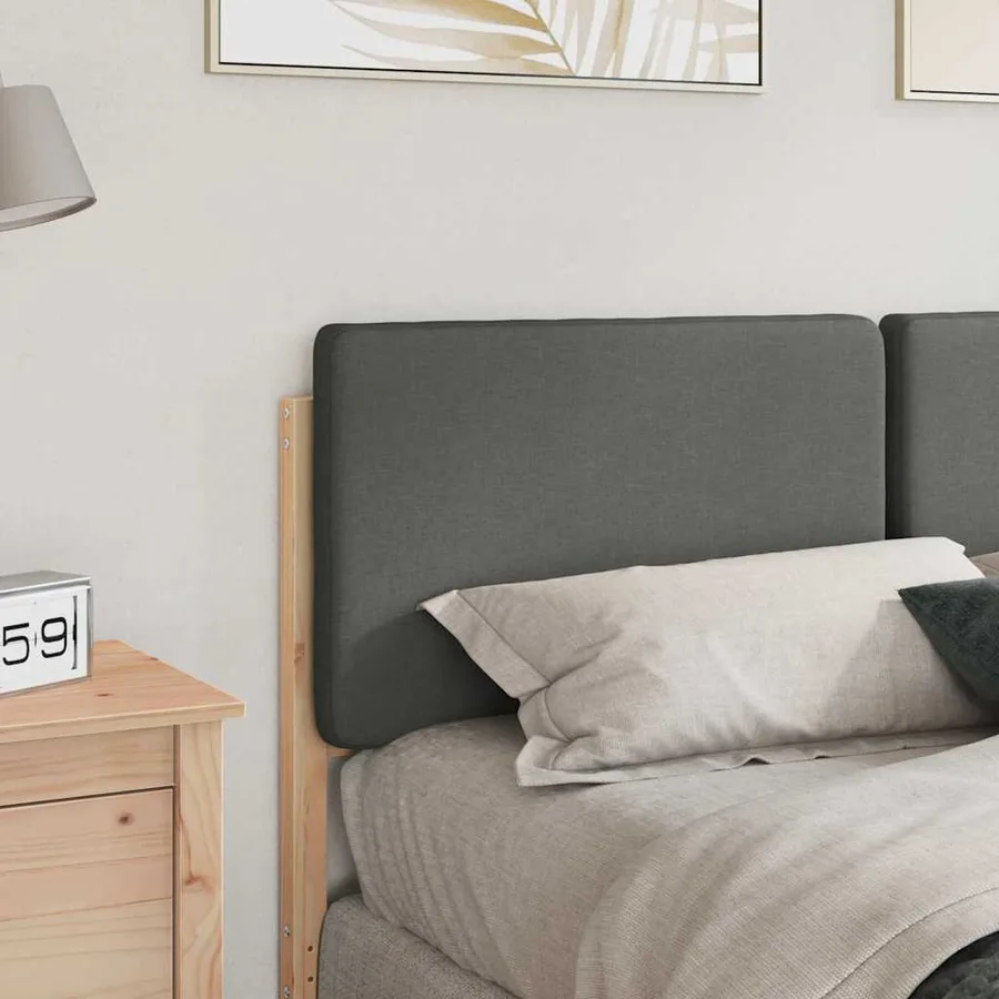Tête de lit capitonnée Marron et gris clair 140 cm Pin massif - 3
