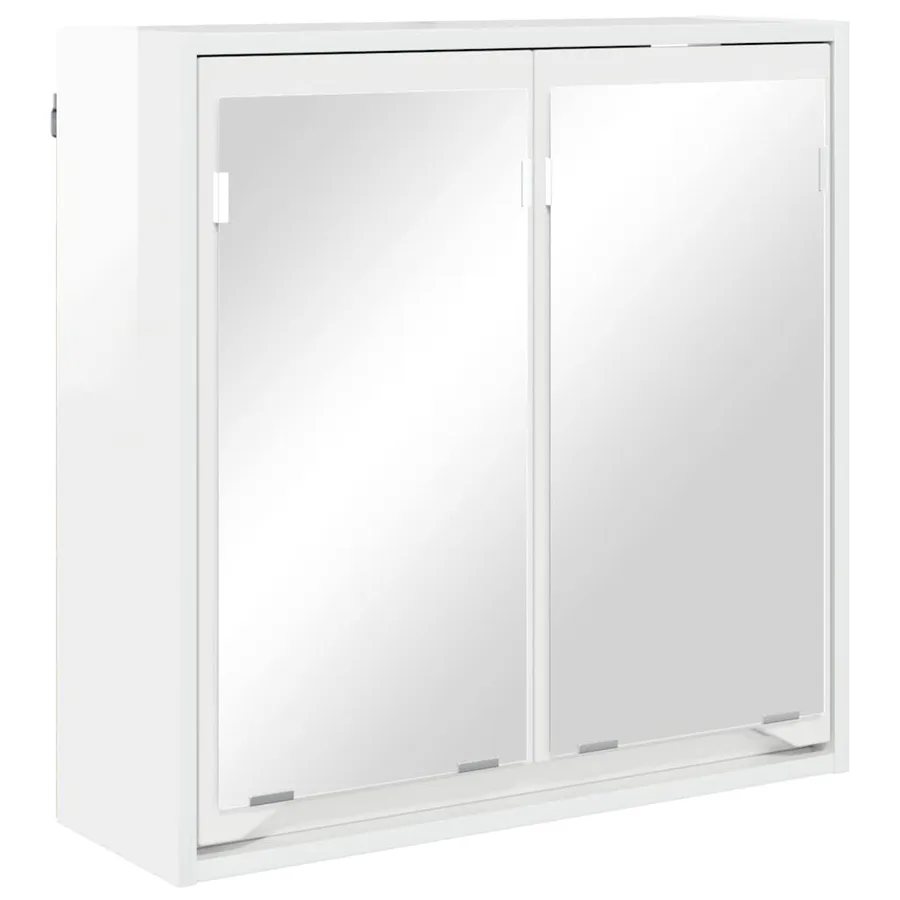 Armoire Miroir de Salle de Bain Blanc brillant 60 x 20 x 60 cm - 2