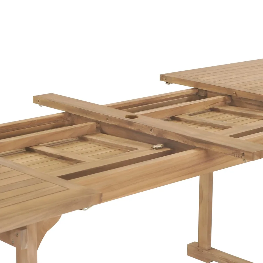 Table extensible de jardin 180-280x100x75 cm Teck solide - 7