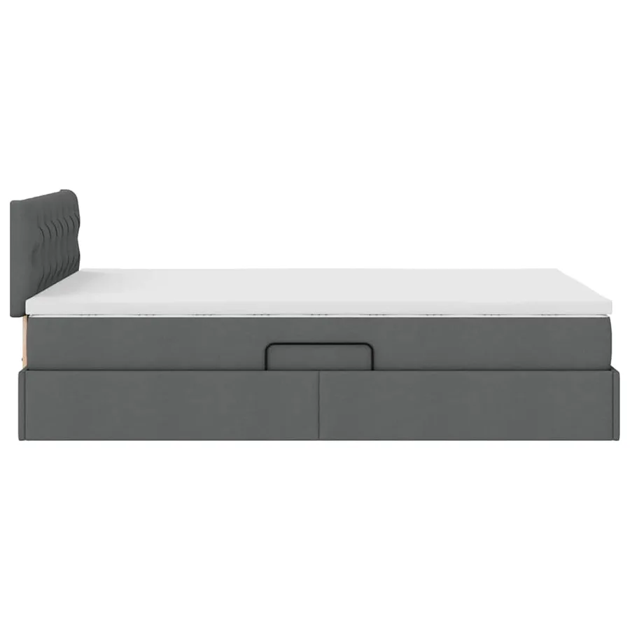 Lit avec rangement et matelas Gris foncé 120 x 190 cm - 10