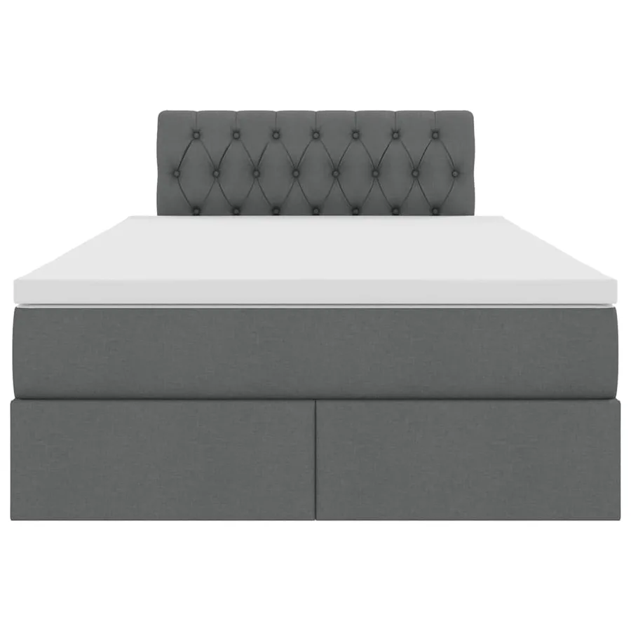 Lit avec rangement et matelas Gris foncé 120 x 190 cm - 7