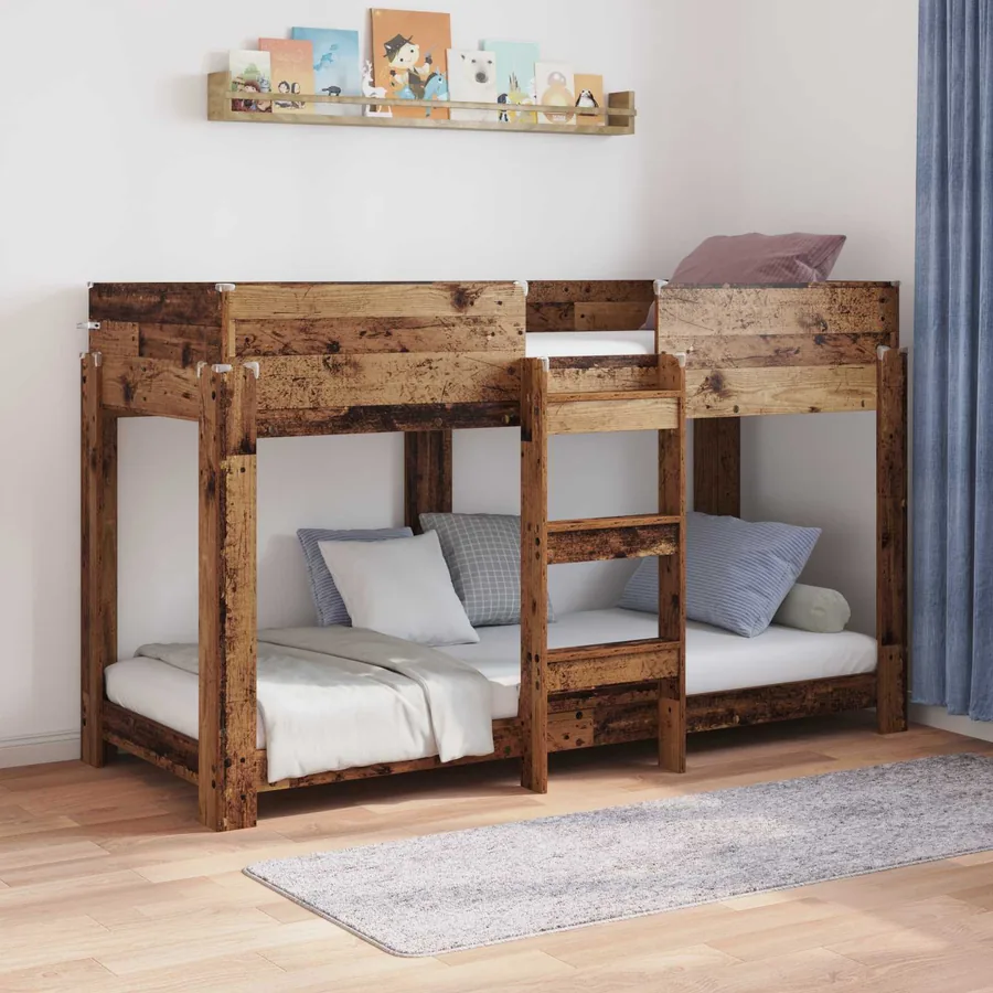 Lit Superposé pour Enfants Bois ancien 75 x 190 cm