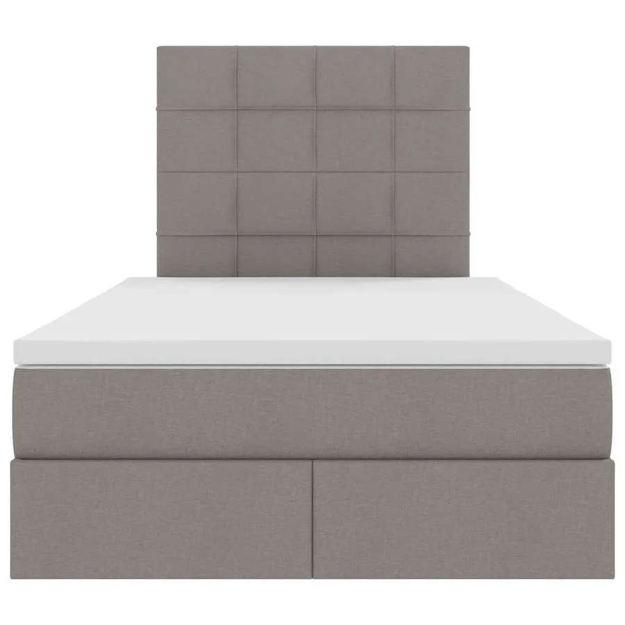 Lit avec rangement et matelas Taupe 120 x 200 cm tissu - 7