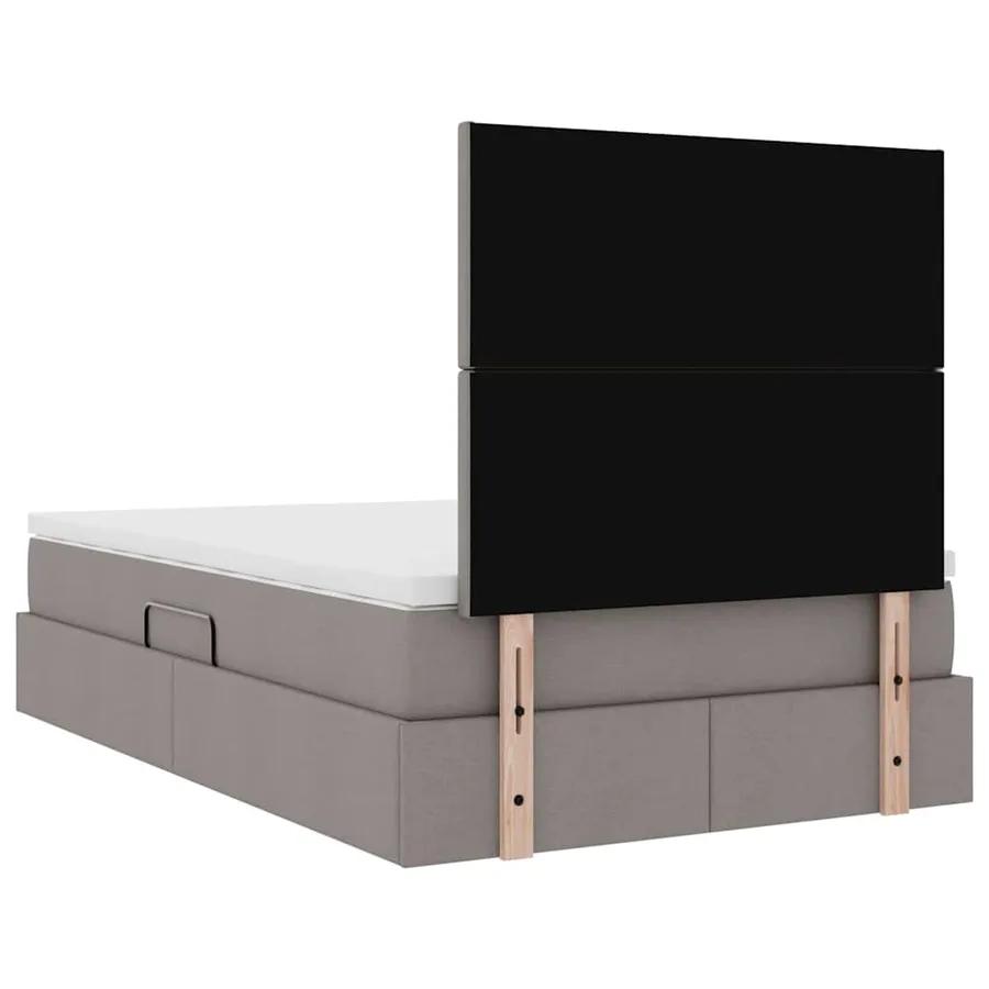 Lit de rangement LED avec matelas Taupe 120 x 200 cm Tissu - 11