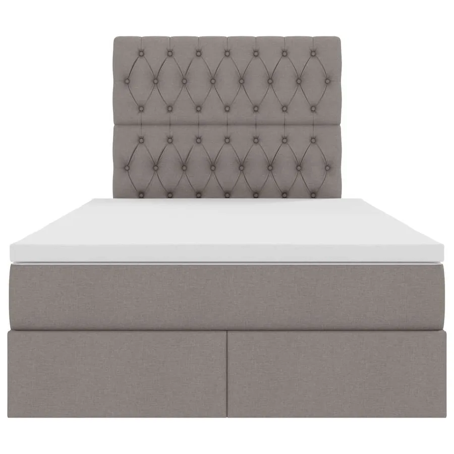 Lit avec rangement et matelas Taupe 120 x 200 cm tissu - 7