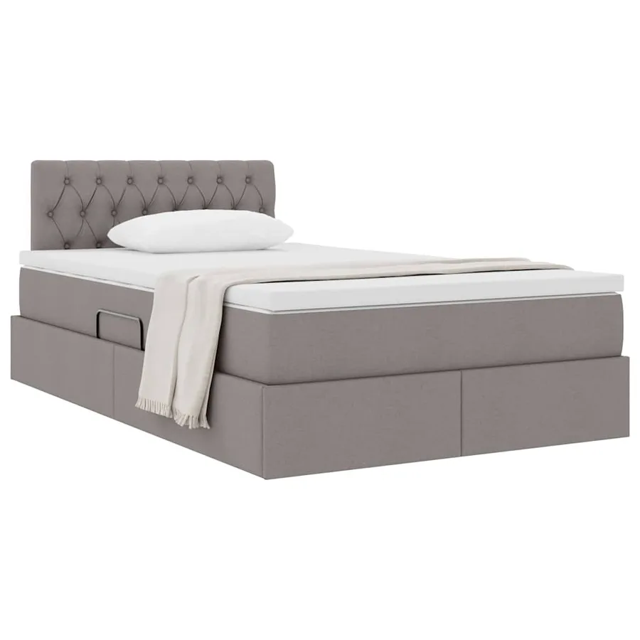 Lit avec rangement et matelas avec matelas Taupe 120 x 200 cm - 3