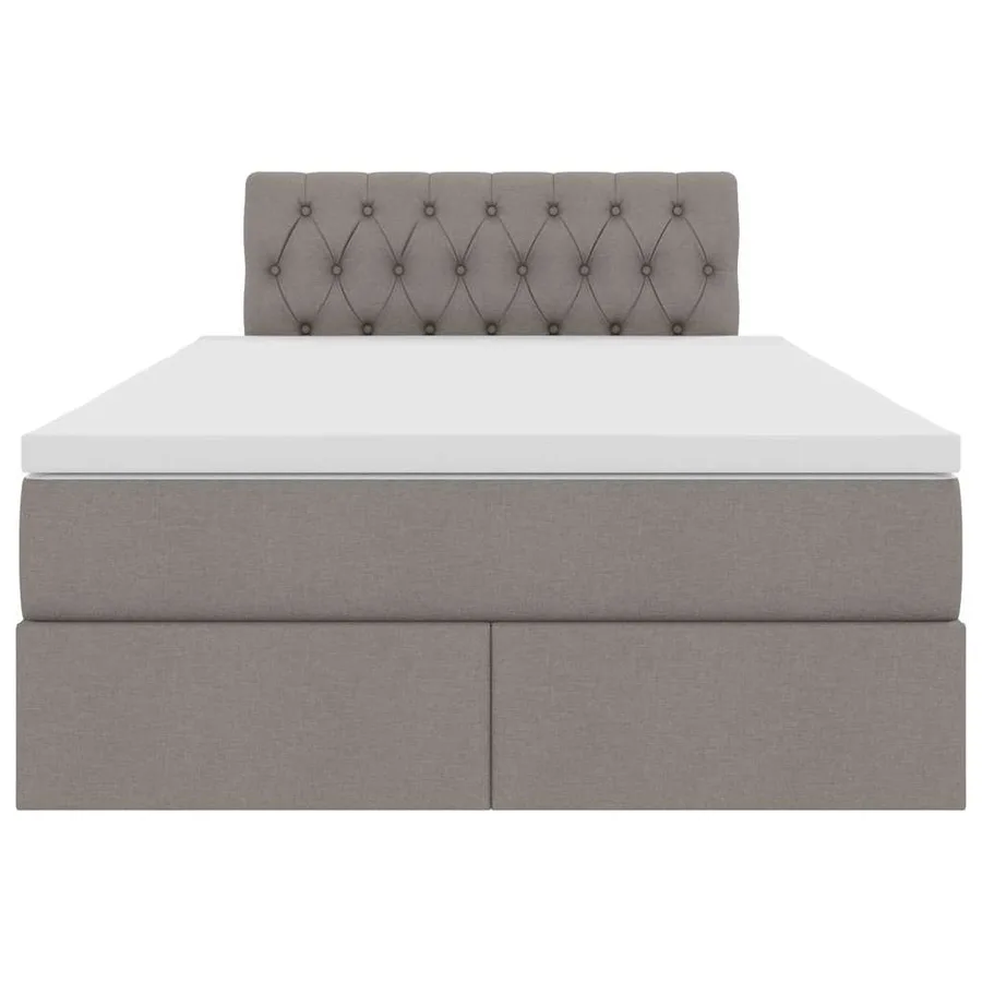 Lit avec rangement et matelas avec matelas Taupe 120 x 200 cm - 7