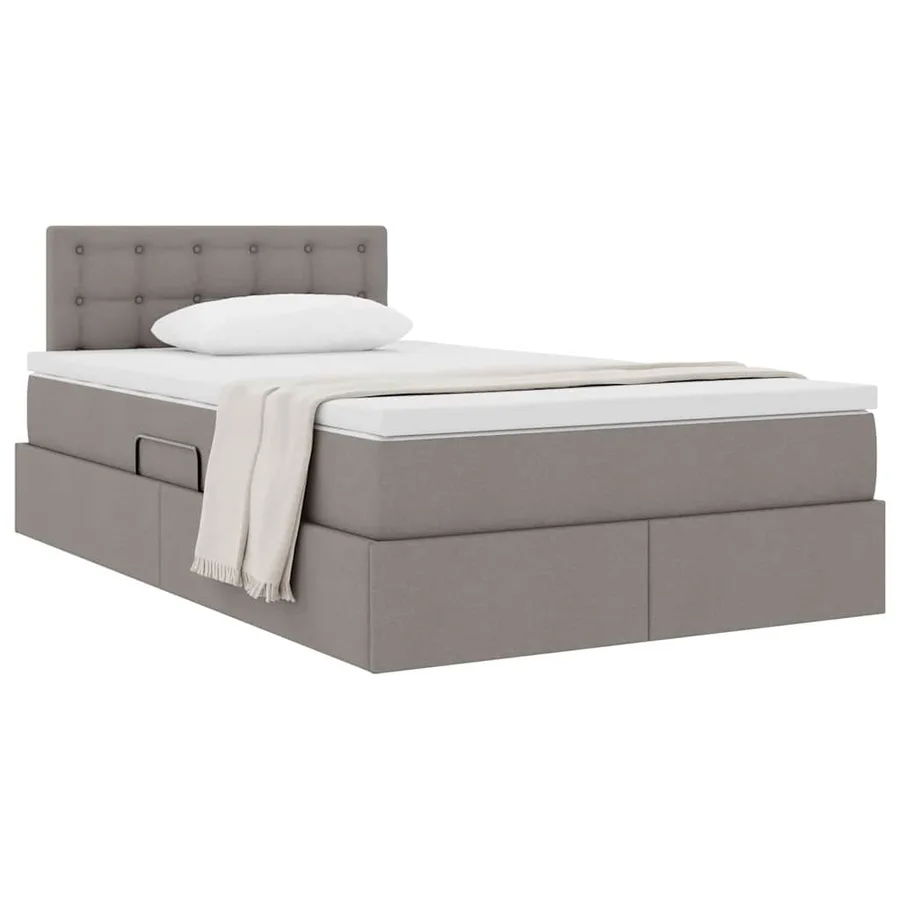 Lit avec rangement et matelas avec matelas Taupe 120 x 200 cm - 3