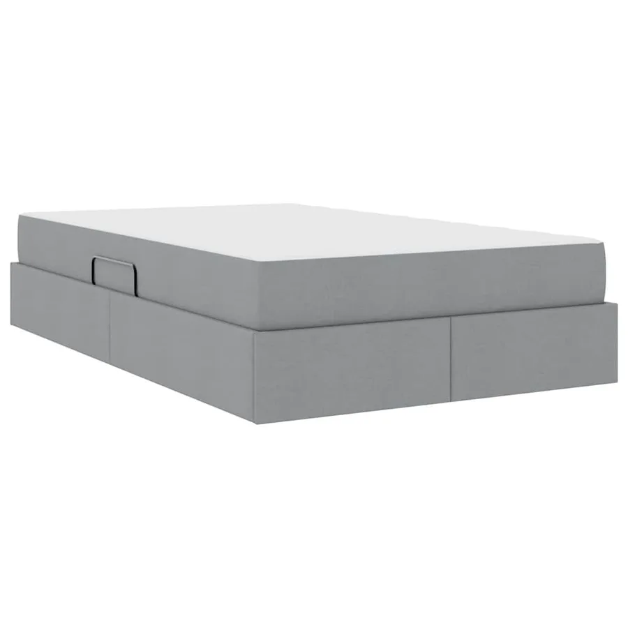 Lit avec rangement et matelas Gris clair 120 x 200 cm Polyester - 10