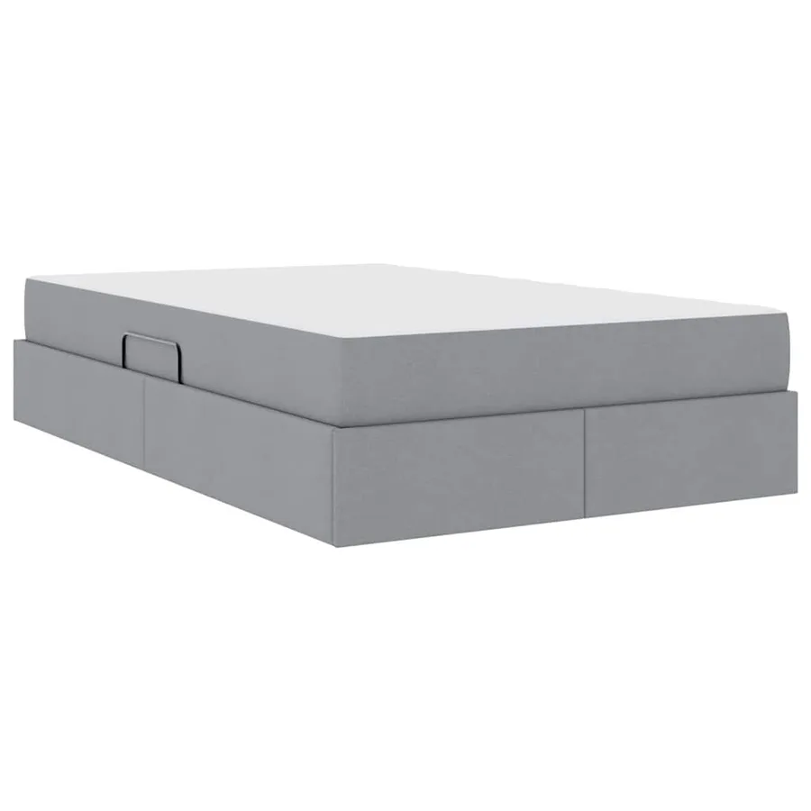 Lit avec rangement et matelas Gris clair 120 x 200 cm Polyester - 5