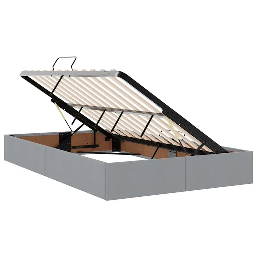 Lit avec rangement et matelas Gris clair 120 x 200 cm Polyester - 6