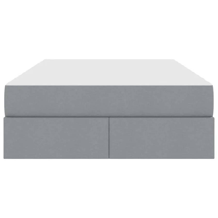 Lit avec rangement et matelas Gris clair 120 x 200 cm Polyester - 7