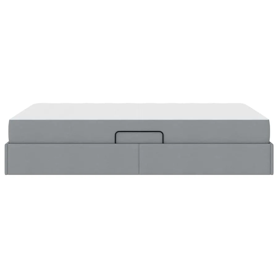 Lit avec rangement et matelas Gris clair 120 x 200 cm Polyester - 9