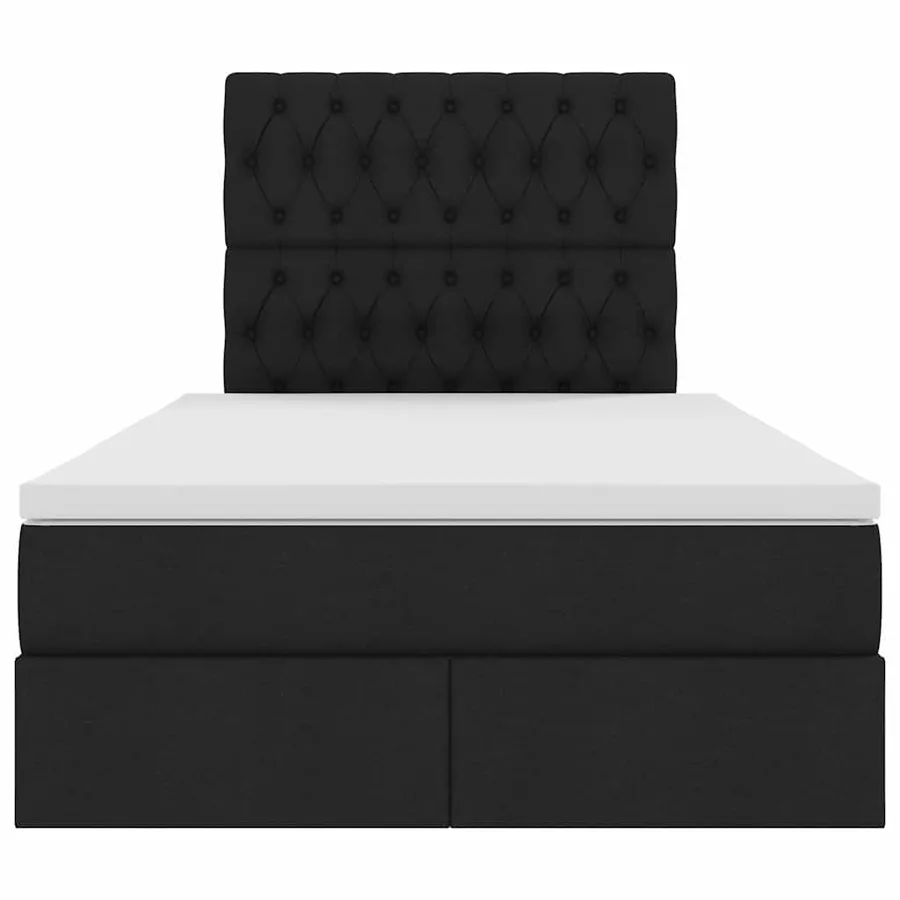 Lit avec rangement et matelas Noir 120 x 190 cm tissu - 7