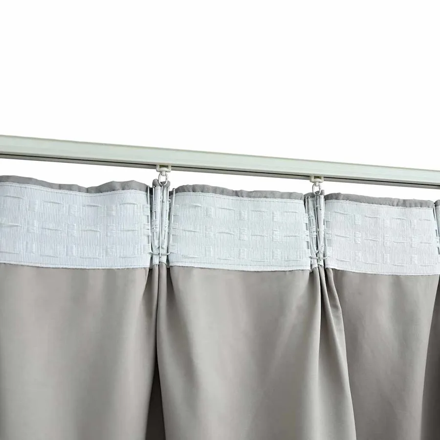 Rideaux occultants avec crochets 2 pcs Gris 140x175 cm - 4