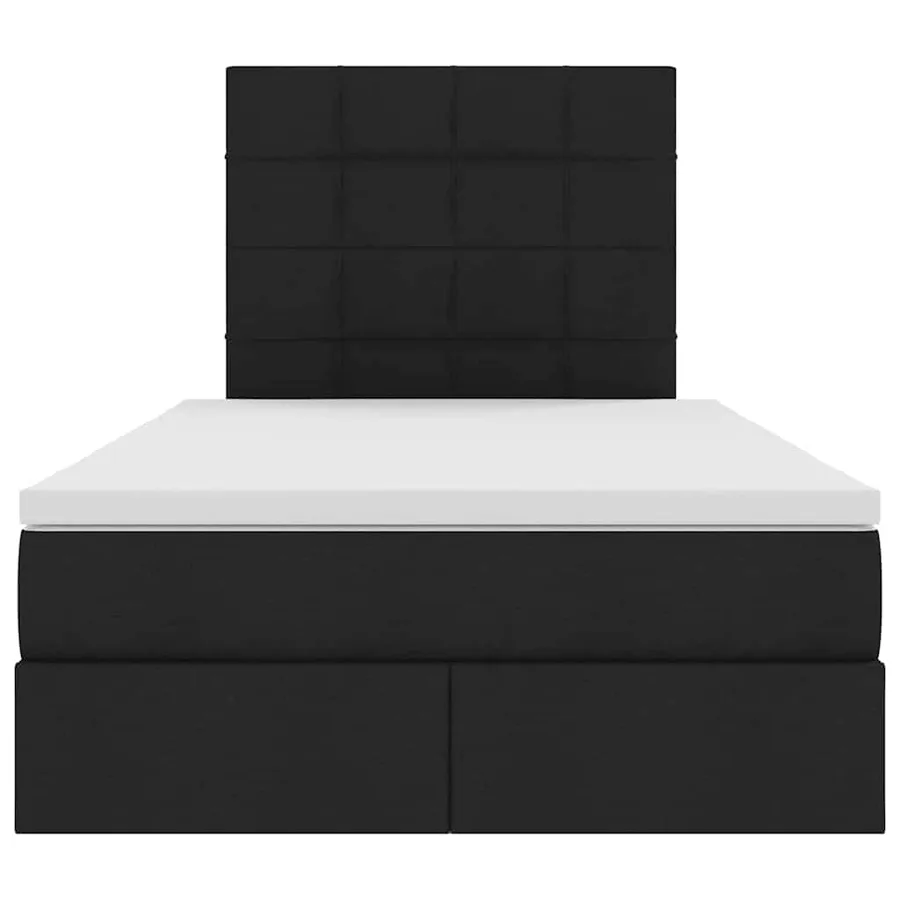Lit avec rangement et matelas Noir 120 x 190 cm tissu - 7