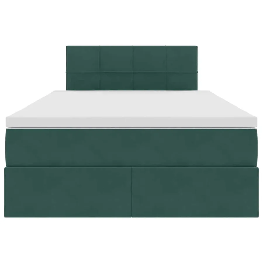 Lit de Rangement avec matelas Vert foncé 120 x 200 cm Velours - 7