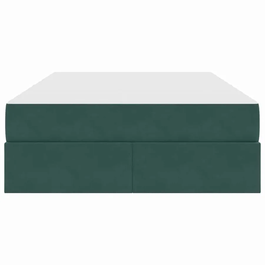 Lit avec rangement et matelas Vert foncé 120 x 200 cm Velours - 7