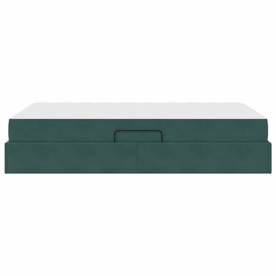Lit avec rangement et matelas Vert foncé 120 x 200 cm Velours - 9