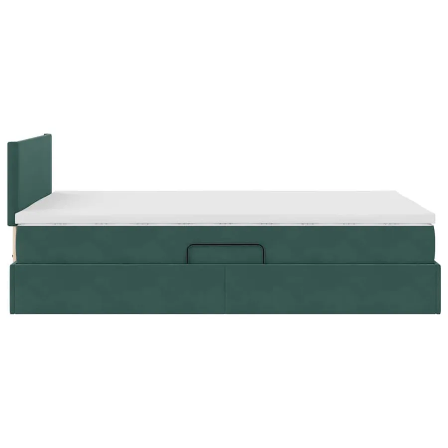 Lit de rangement LED avec matelas Vert foncé 120 x 200 cm - 11