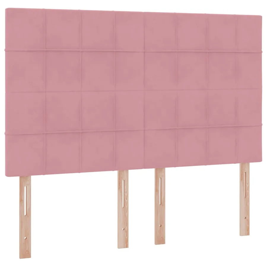 Lit avec rangement et matelas Rose 140 x 190 cm Velours - 9
