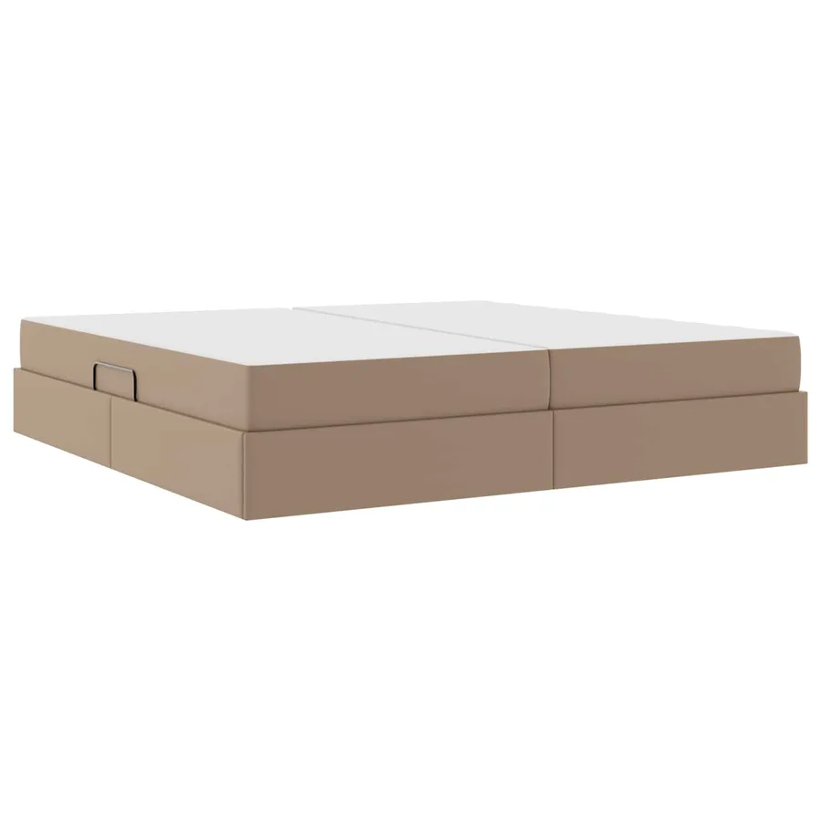 Lit avec rangement et matelas 2 pcs Cappuccino Cuir - 5