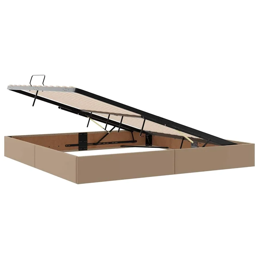 Lit avec rangement et matelas 2 pcs Cappuccino Cuir - 6