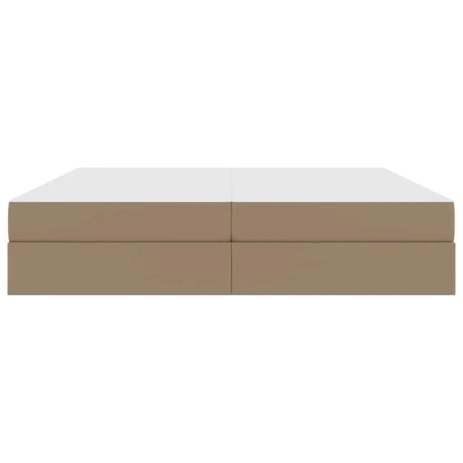 Lit avec rangement et matelas 2 pcs Cappuccino Cuir - 7