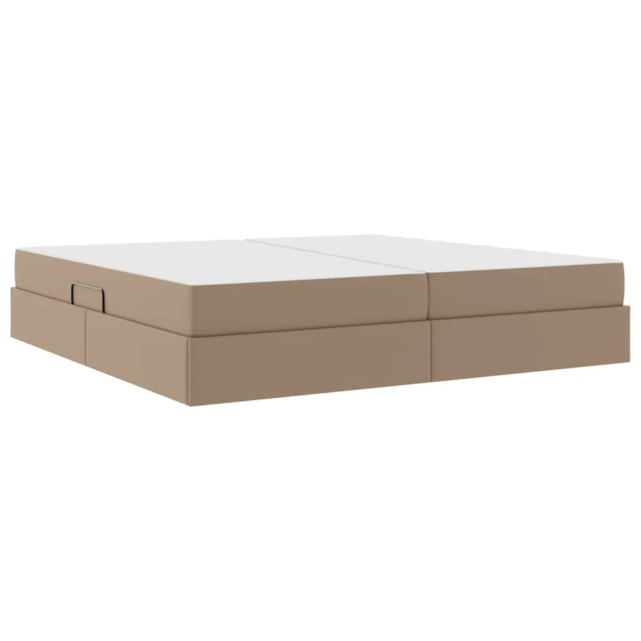 Lit avec rangement et matelas 2 pcs Cappuccino Cuir - 8