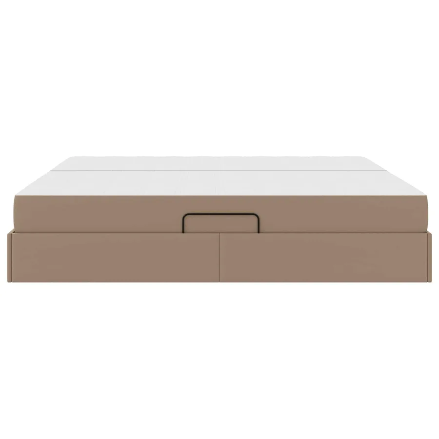 Lit avec rangement et matelas 2 pcs Cappuccino Cuir - 9