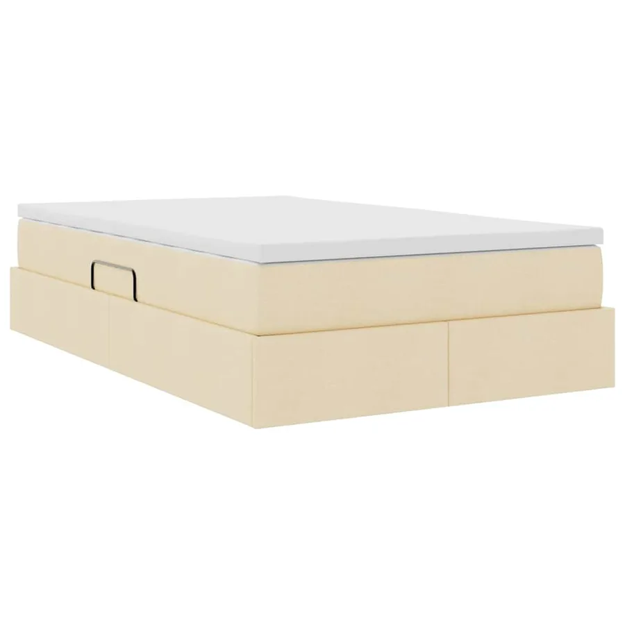 Lit avec rangement et matelas Crème 120 x 200 cm Polyester - 10