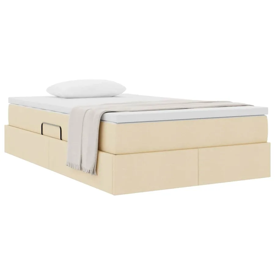 Lit avec rangement et matelas Crème 120 x 200 cm Polyester - 3