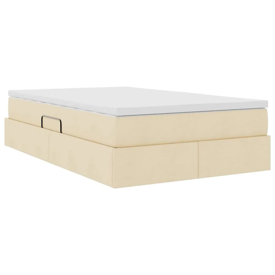 Lit avec rangement et matelas Crème 120 x 200 cm Polyester - 5
