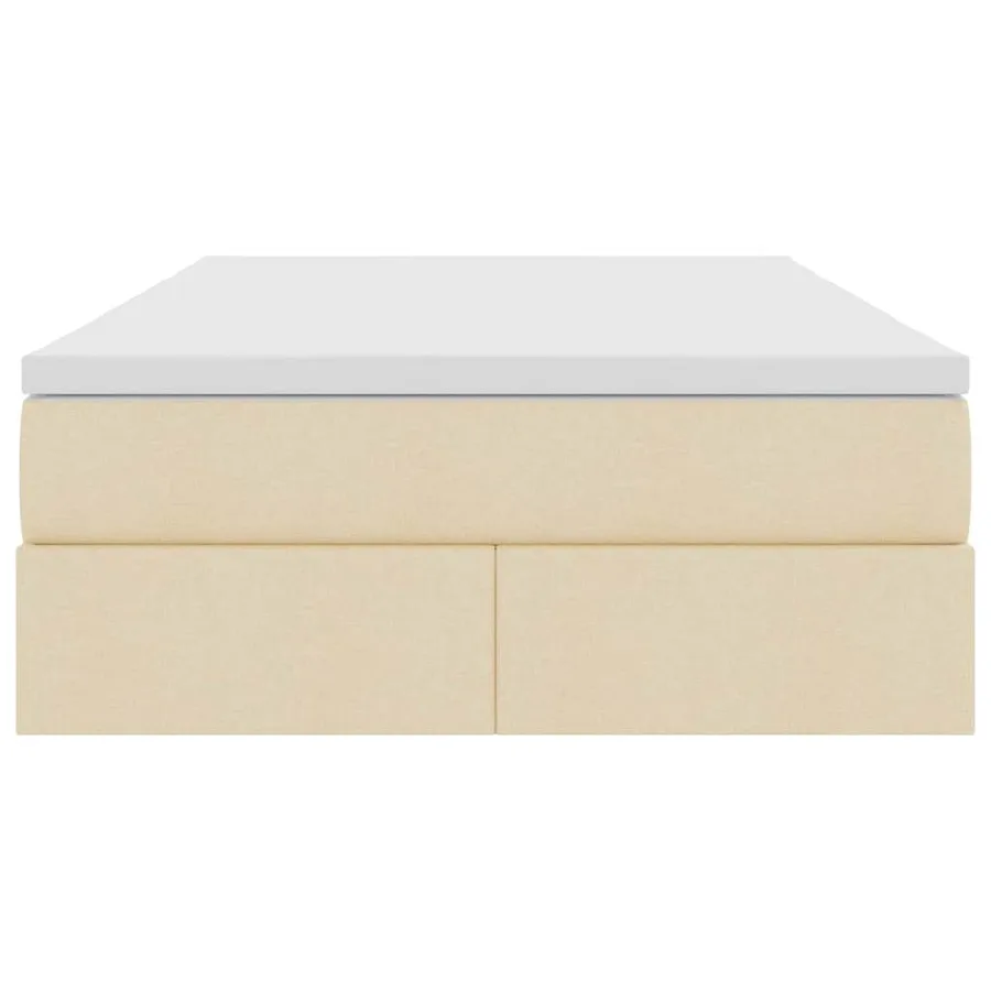 Lit avec rangement et matelas Crème 120 x 200 cm Polyester - 7