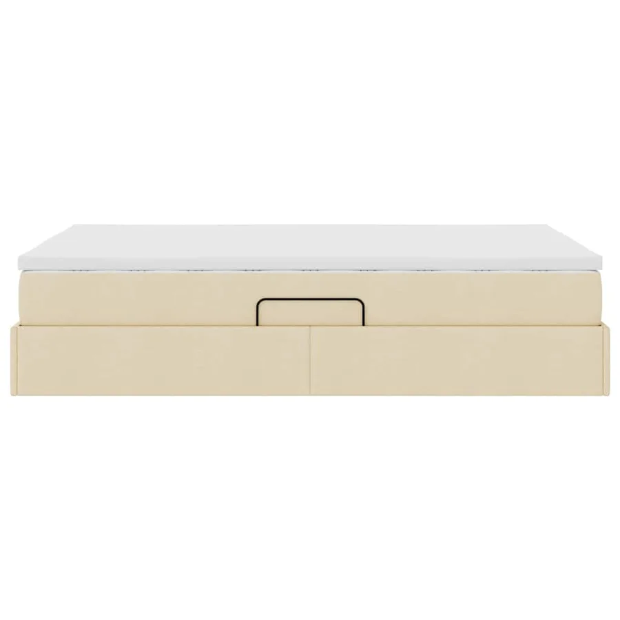 Lit avec rangement et matelas Crème 120 x 200 cm Polyester - 9