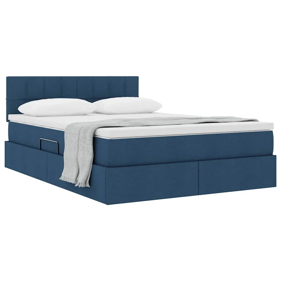 Lit avec rangement et matelas avec matelas Bleu 140 x 190 cm - 3