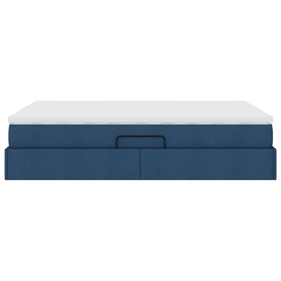 Lit avec rangement et matelas Bleu 140 x 190 cm Polyester - 9