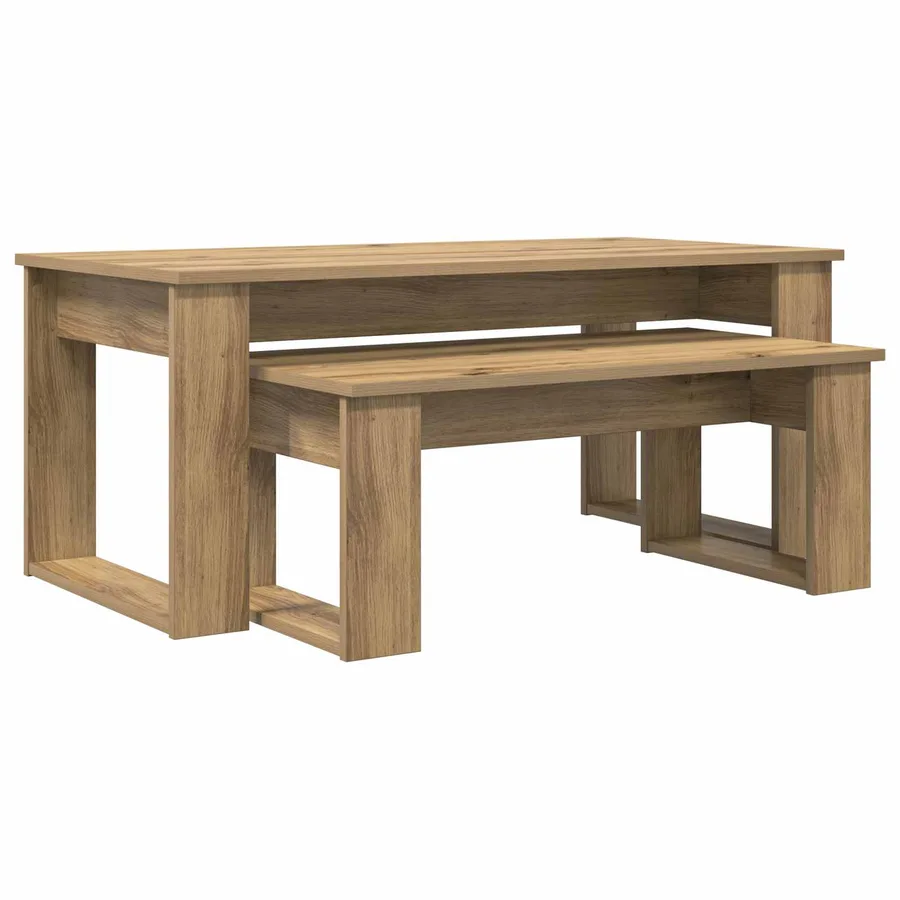 Ensemble de tables basses 2 pcs Chêne artisanal - 2