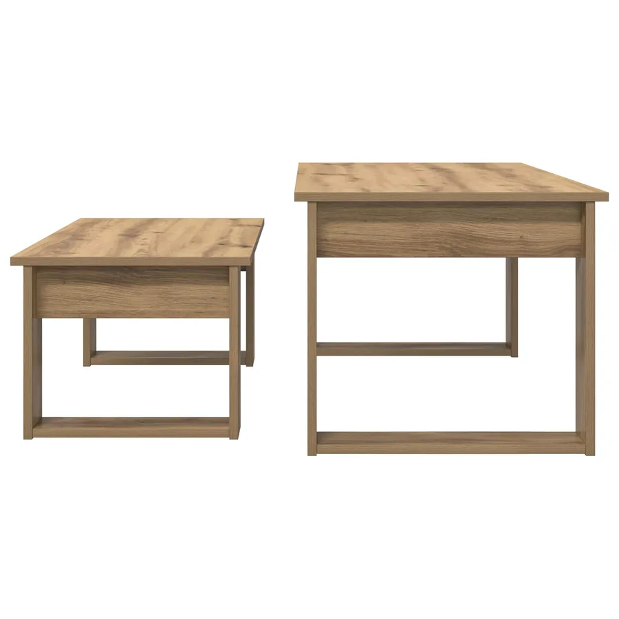 Ensemble de tables basses 2 pcs Chêne artisanal - 9