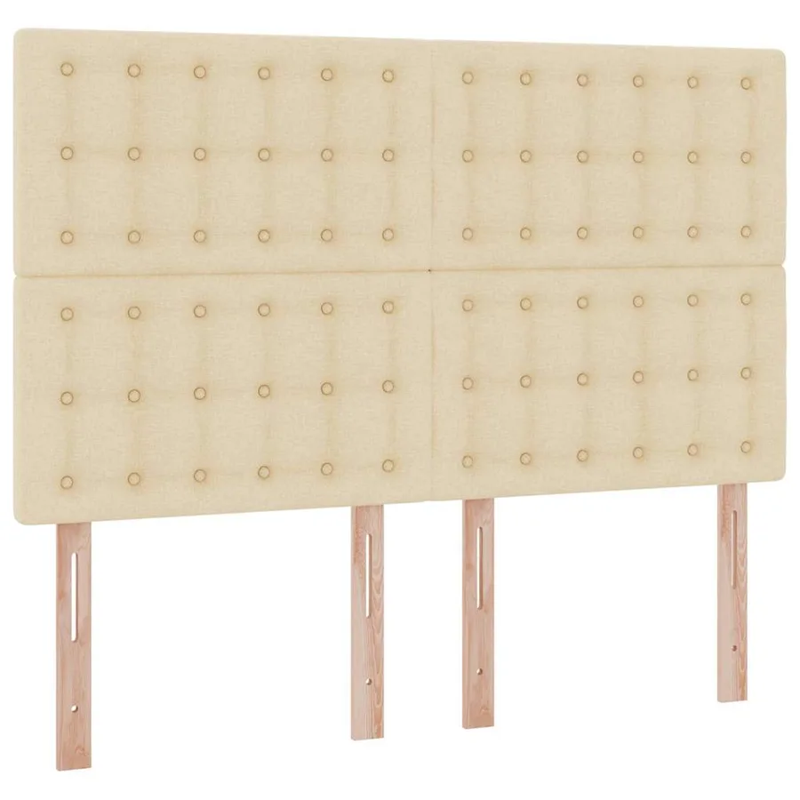 Lit avec rangement et matelas Crème 140 x 190 cm tissu - 9