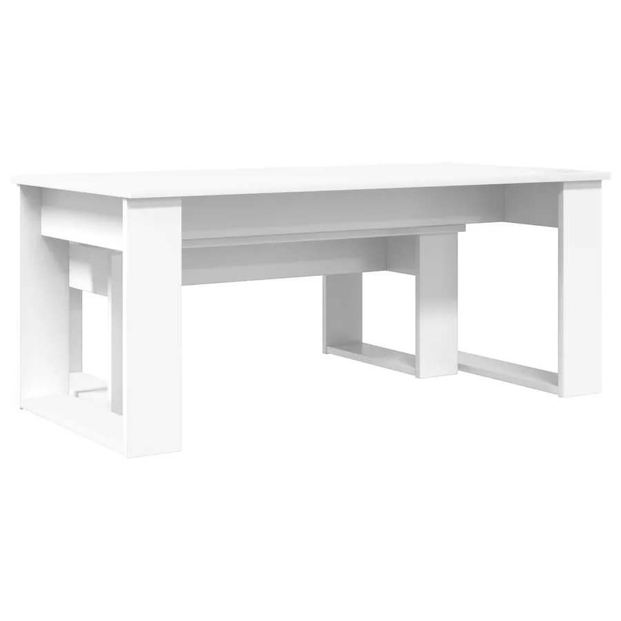 Ensemble de tables basses 2 pcs Blanc Bois d'ingénierie - 8