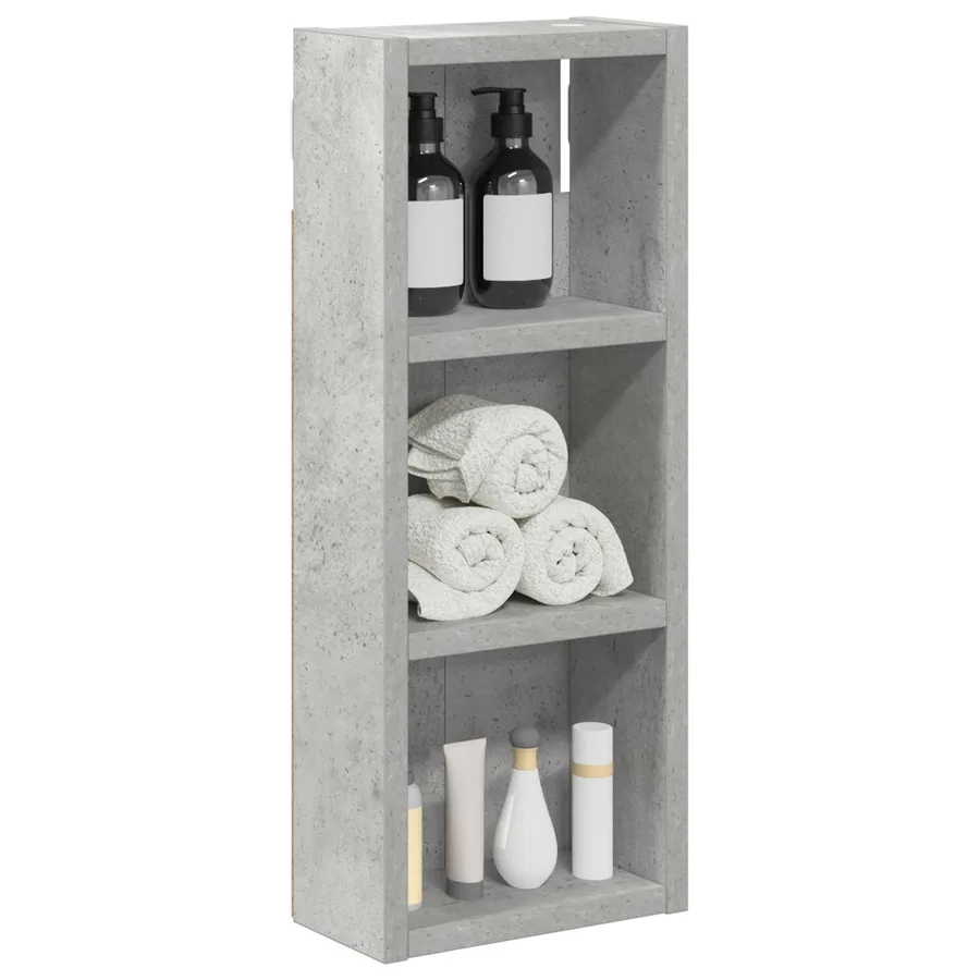 Armoire murale de salle de bain Gris Béton 20 x 10 x 50 cm - 3