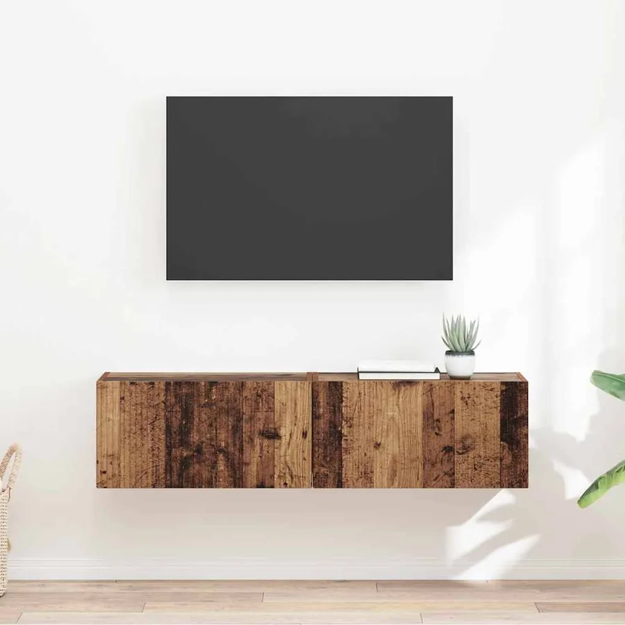 Meuble TV mural 2 pcs Bois Ancien 60 x 31 x 29,5 cm