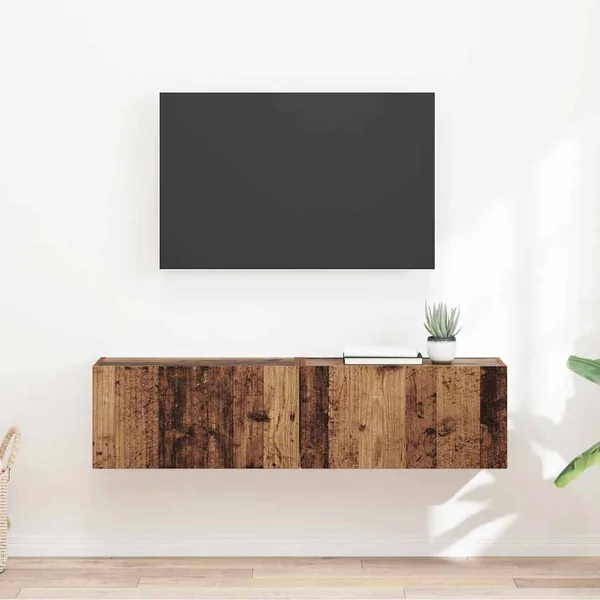 Meuble TV mural 2 pcs Bois Ancien 60 x 31 x 29,5 cm