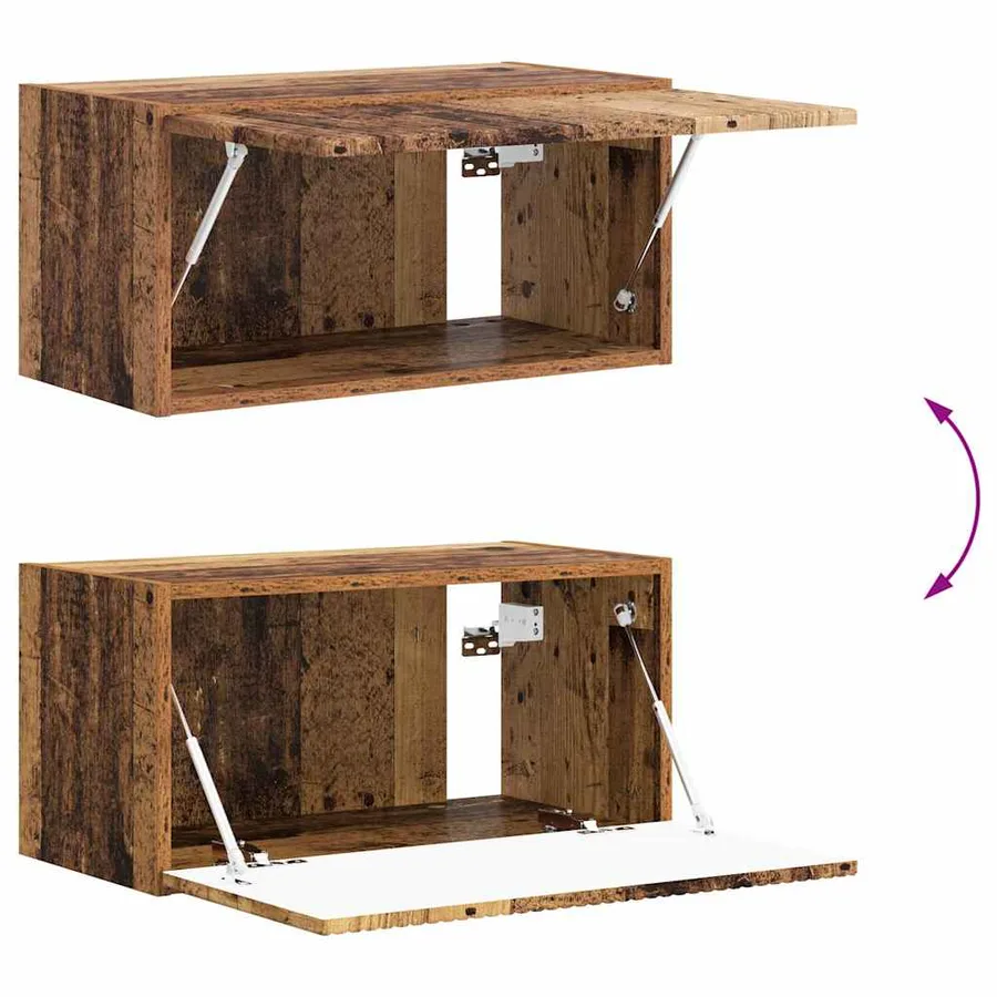 Meuble TV mural 2 pcs Bois Ancien 60 x 31 x 29,5 cm - 12
