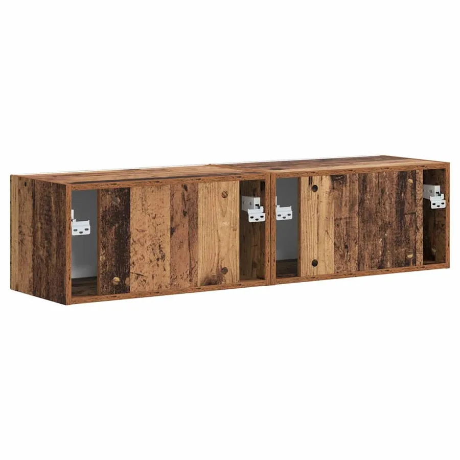 Meuble TV mural 2 pcs Bois Ancien 60 x 31 x 29,5 cm - 9