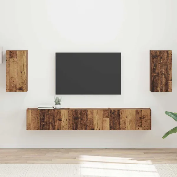 Ensemble meuble TV 5 pcs Bois ancien Bois d'ingénierie