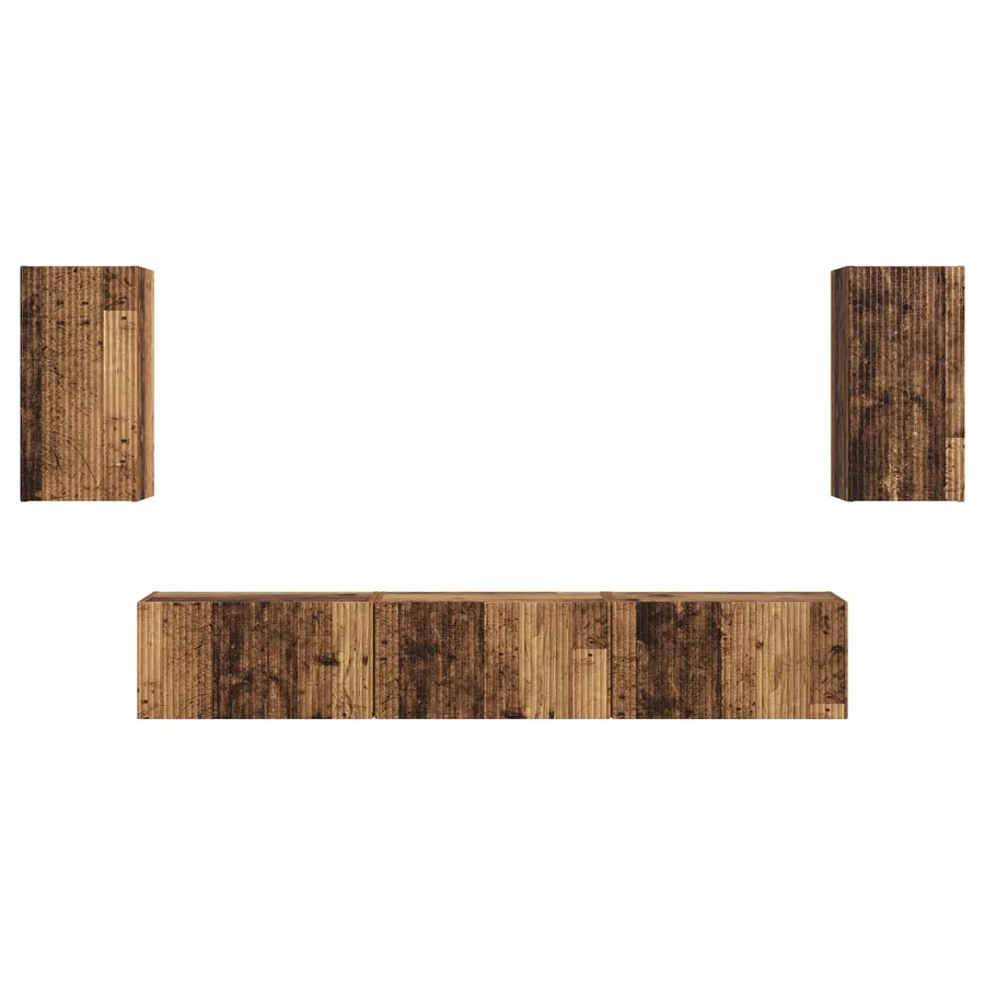 Ensemble meuble TV 5 pcs Bois ancien Bois d'ingénierie - 7